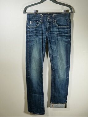 Ag Adriano Goldschmied Tomboy Boyfriend Indigo Wash Jeans